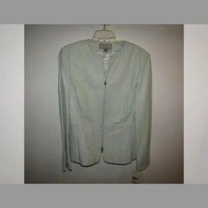 Beige 100% Leather Jacket - Liz Claiborne, Size 12 SRP $349 NWT